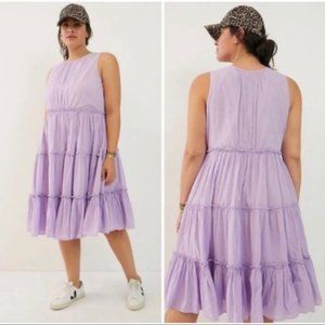 Samant Chauhan Anthropologie light purple ruffle dress- Plus Size